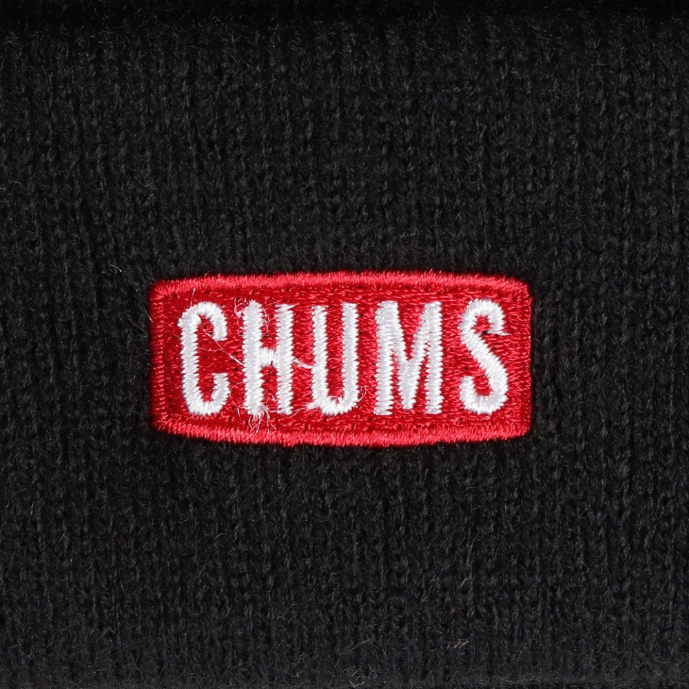 チャムス（CHUMS）（メンズ、レディース）ニット帽 チャムスロゴショートニットキャップ CH05-1402-K001 ブラック オールシーズン ユニセックス
