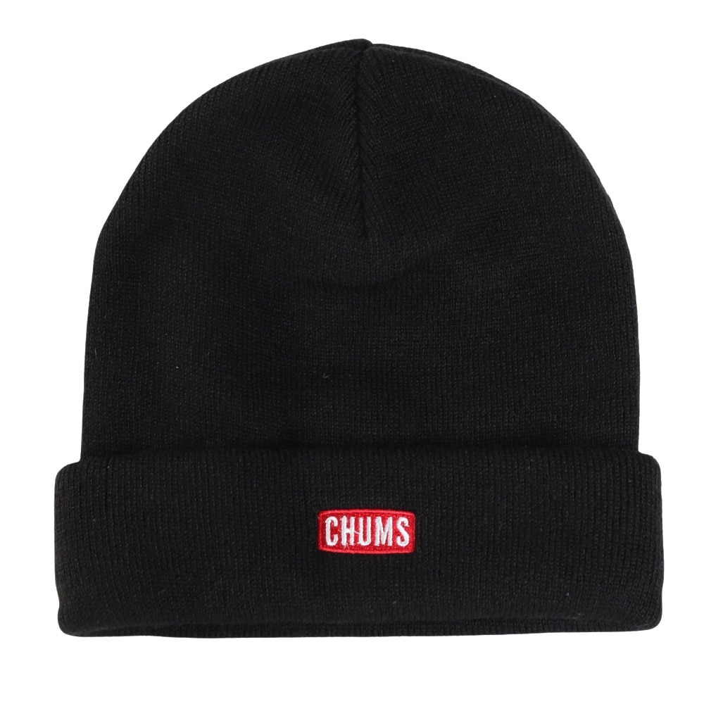 チャムス（CHUMS）（メンズ、レディース）ニット帽 チャムスロゴショートニットキャップ CH05-1402-K001 ブラック オールシーズン ユニセックス