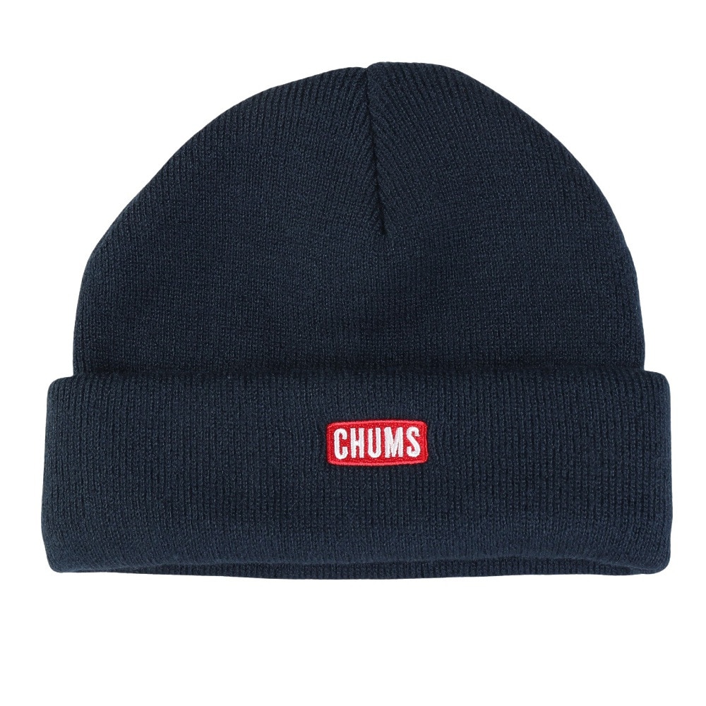 チャムス（CHUMS）（メンズ、レディース）ニット帽 チャムスロゴショートニットキャップ CH05-1402-N001 ネイビー オールシーズン ユニセックス