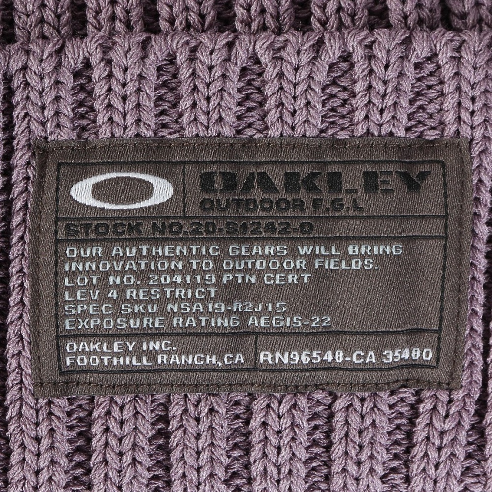 オークリー（OAKLEY）（メンズ）ニットキャップ ニット帽 接触冷感 FGL SP ビーニー 25.0 FOS902028-84H パープル 夏用