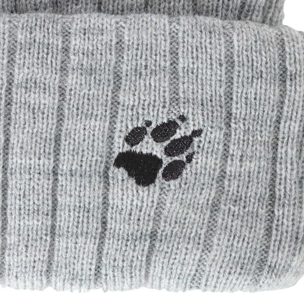 ジャックウルフスキン（JackWolfskin）（メンズ、レディース）ニット帽 ニットキャップ JP PAW CORE RV ビーニー 5024892-6203 グレー×ブラック