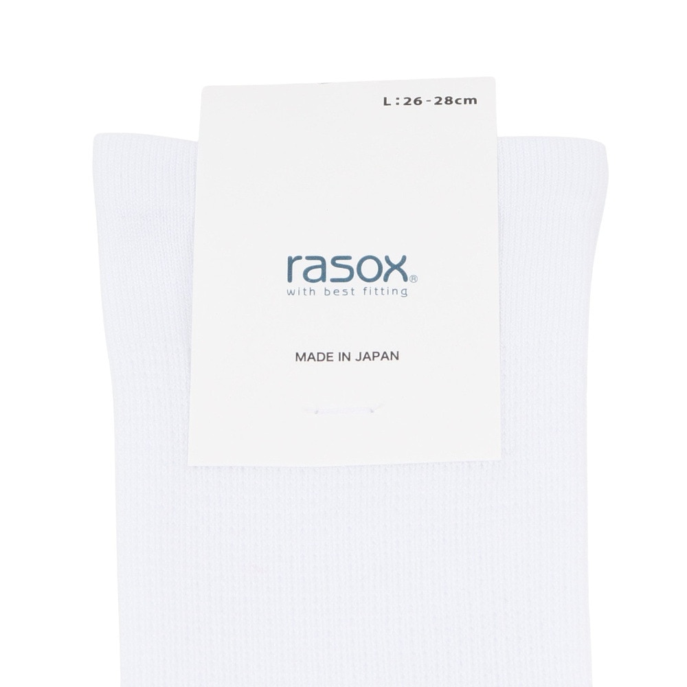 ラソックス（rasox）（メンズ）ベーシックシアー・クルー ソックス BA240CR01-100