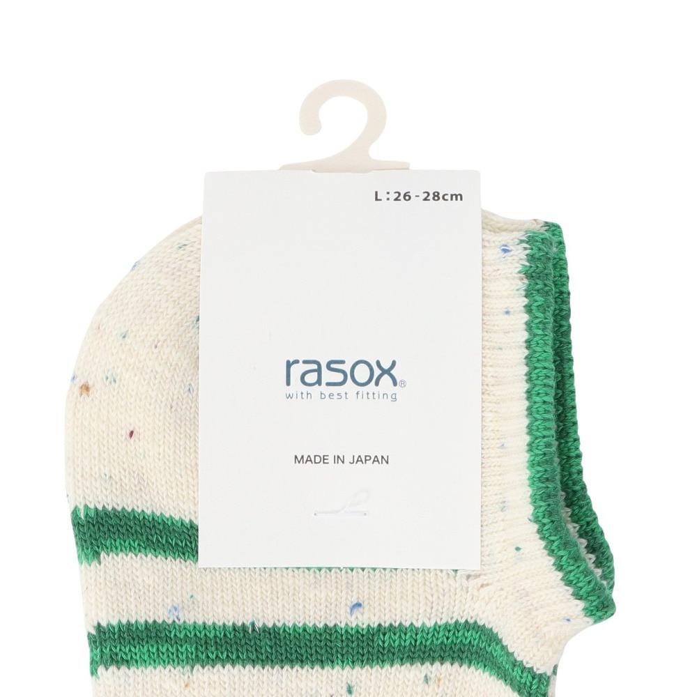 ラソックス（rasox）（メンズ）コットンネップボーダー・スニーカー ソックス CA250SN01-119