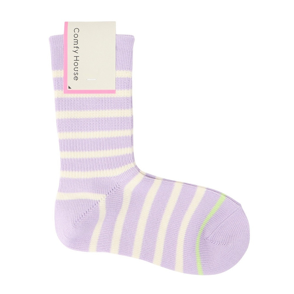 コンフィーハウス（Comfy House）（レディース）ローゲージボーダー・クルー ソックス CHM240CR2-305