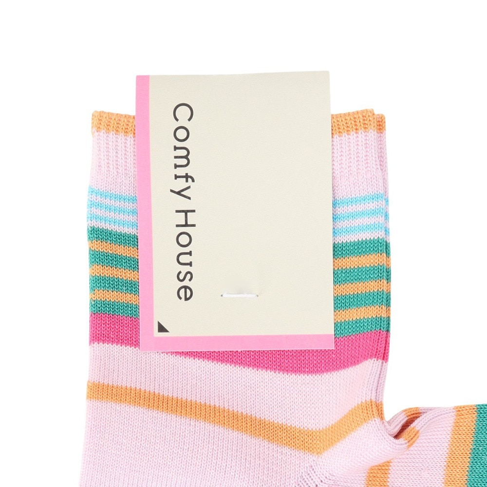 コンフィーハウス（Comfy House）（レディース）ランダムボーダー・ロークルー ソックス CHM251LC1-300