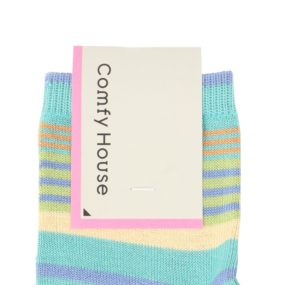 コンフィーハウス（Comfy House）（レディース）ランダムボーダー・ロークルー ソックス CHM251LC1-401