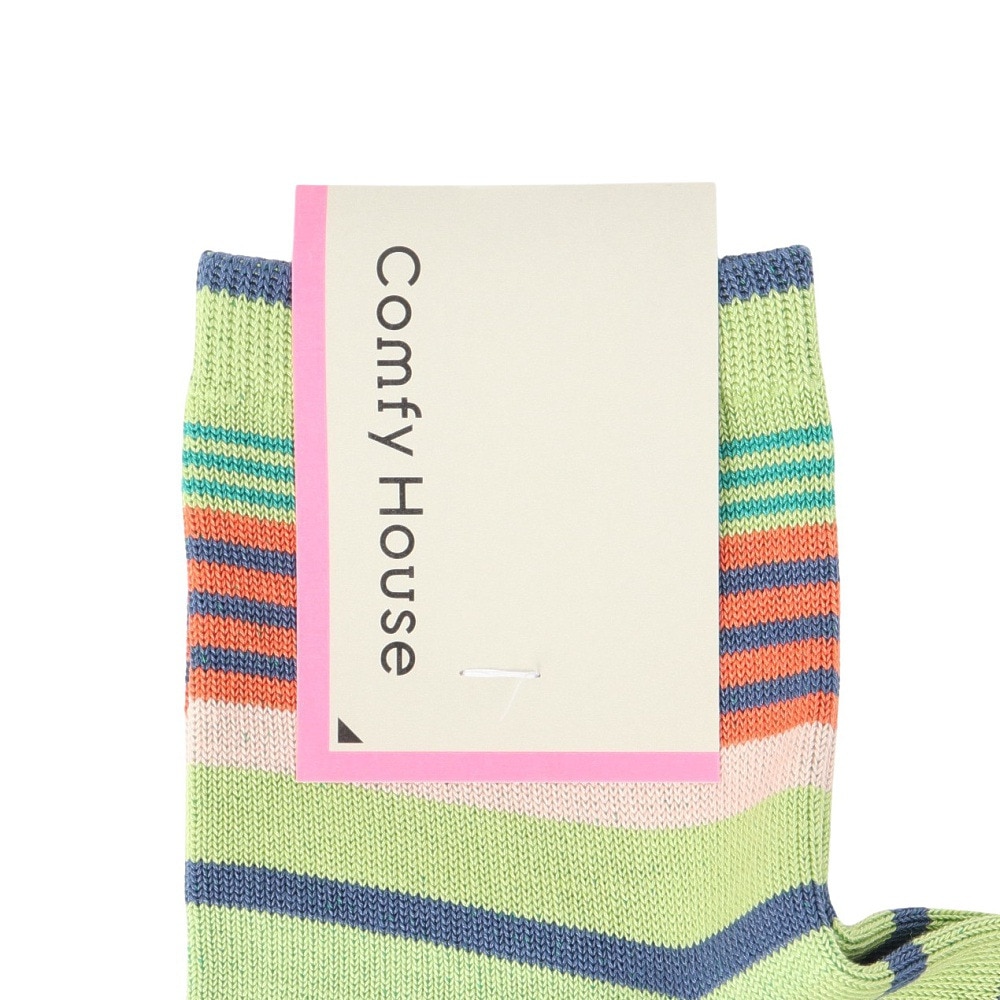 コンフィーハウス（Comfy House）（レディース）ランダムボーダー・ロークルー ソックス CHM251LC1-506