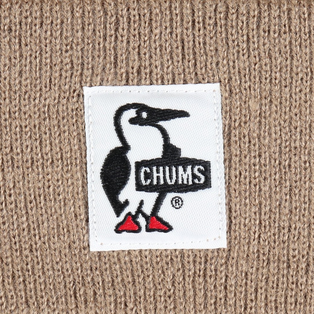 チャムス（CHUMS）（キッズ）ニット帽 キッズニットキャップ CH25-1069-B003 ベージュ オールシーズン ブービーロゴ ちくちくが少ない