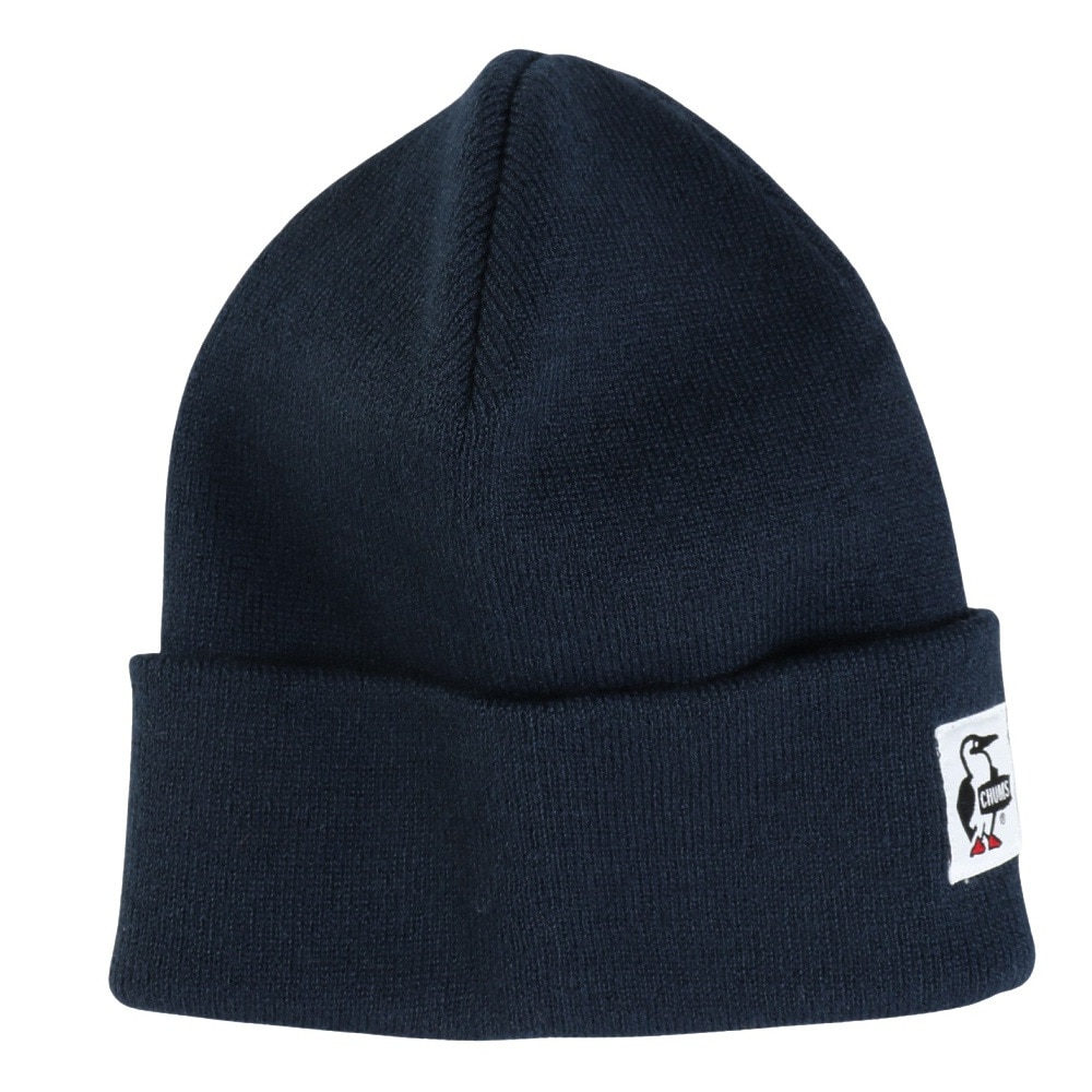 チャムス（CHUMS）（キッズ）ニット帽 キッズニットキャップ CH25-1069-N001 ネイビー オールシーズン ブービーロゴ ちくちくが少ない