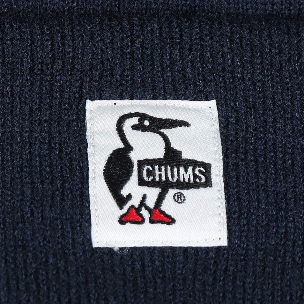 チャムス（CHUMS）（キッズ）ニット帽 キッズニットキャップ CH25-1069-N001 ネイビー オールシーズン ブービーロゴ ちくちくが少ない