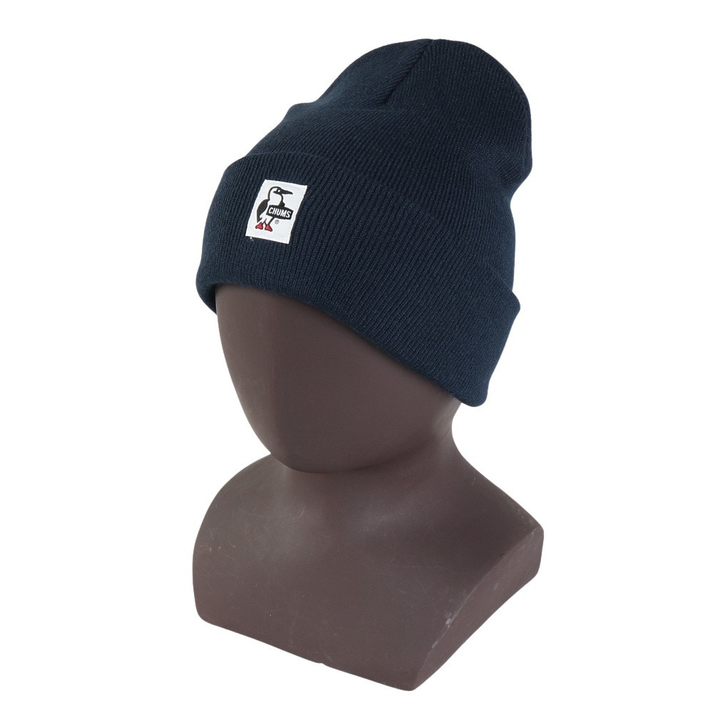 チャムス（CHUMS）（キッズ）ニット帽 キッズニットキャップ CH25-1069-N001 ネイビー オールシーズン ブービーロゴ ちくちくが少ない