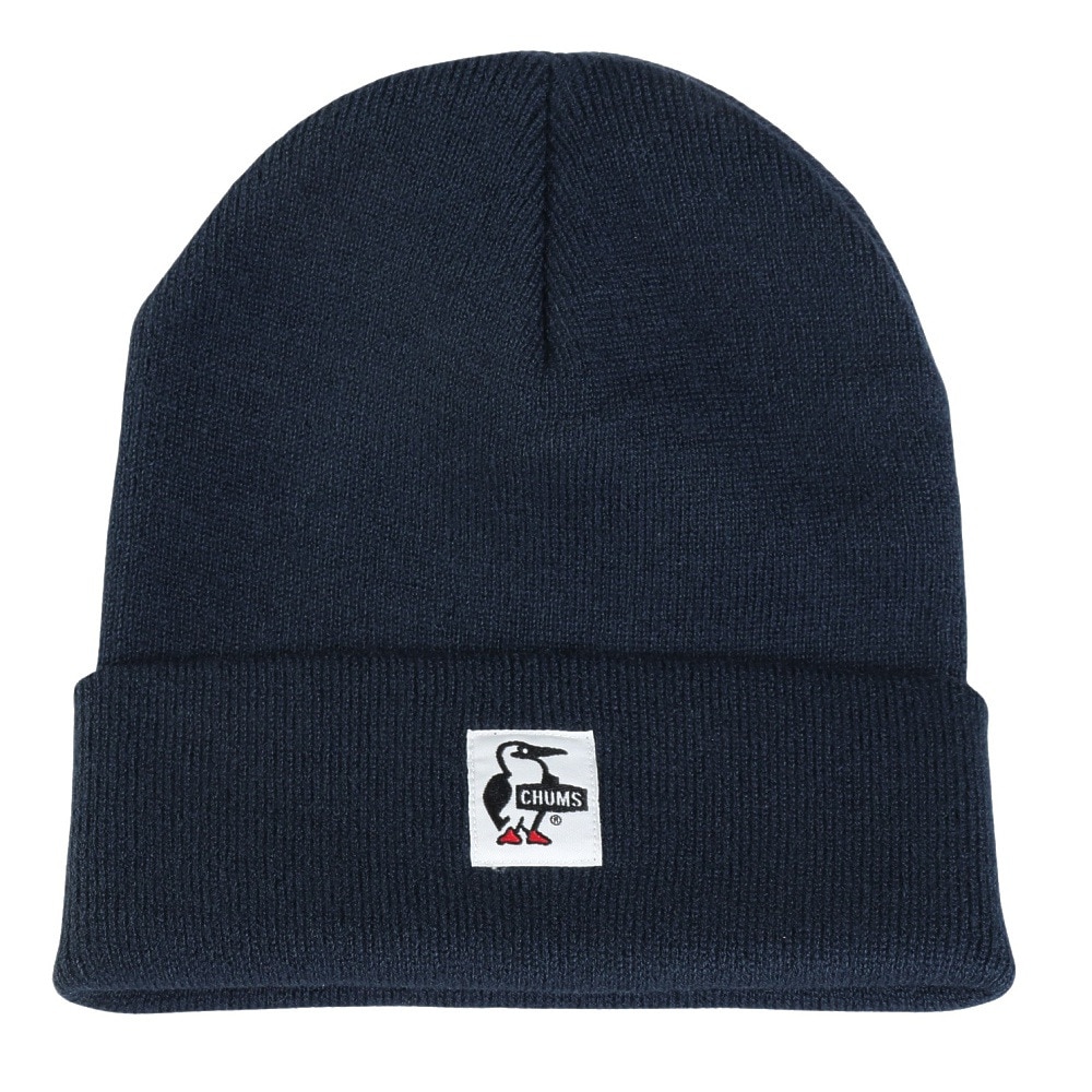 チャムス（CHUMS）（キッズ）ニット帽 キッズニットキャップ CH25-1069-N001 ネイビー オールシーズン ブービーロゴ ちくちくが少ない