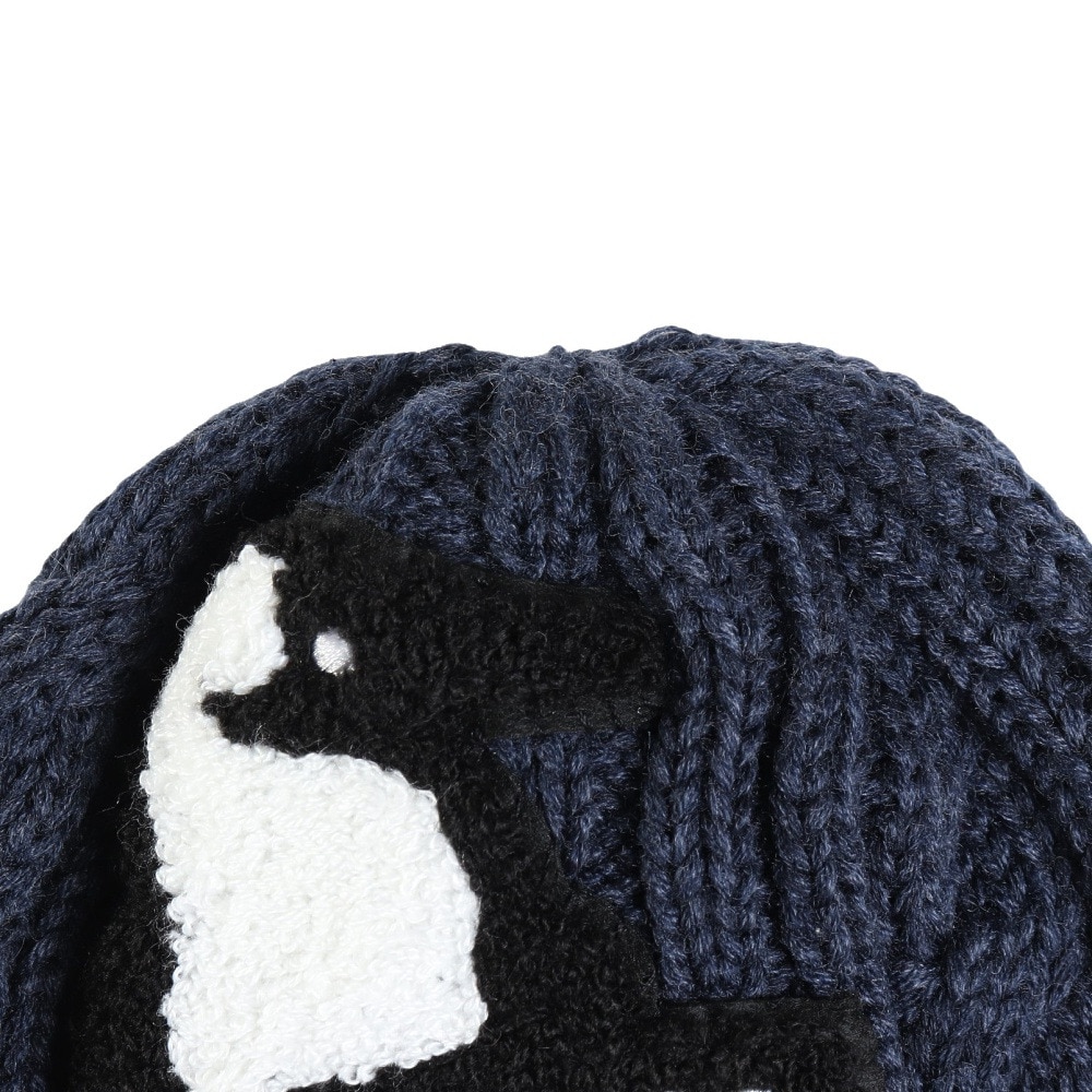 チャムス（CHUMS）（キッズ）ニット帽 ニットキャップ ブービーニットワッチ CH25-1065-N001 ネイビー ケーブル編み ブービーロゴ ちくちくが少ない