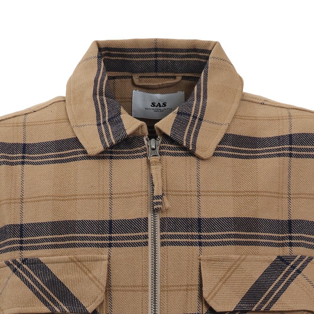 エスエーエス（S.A.S）（メンズ）ヘビーネル ジップアップジャケット SAS2125101-20:BEIGE