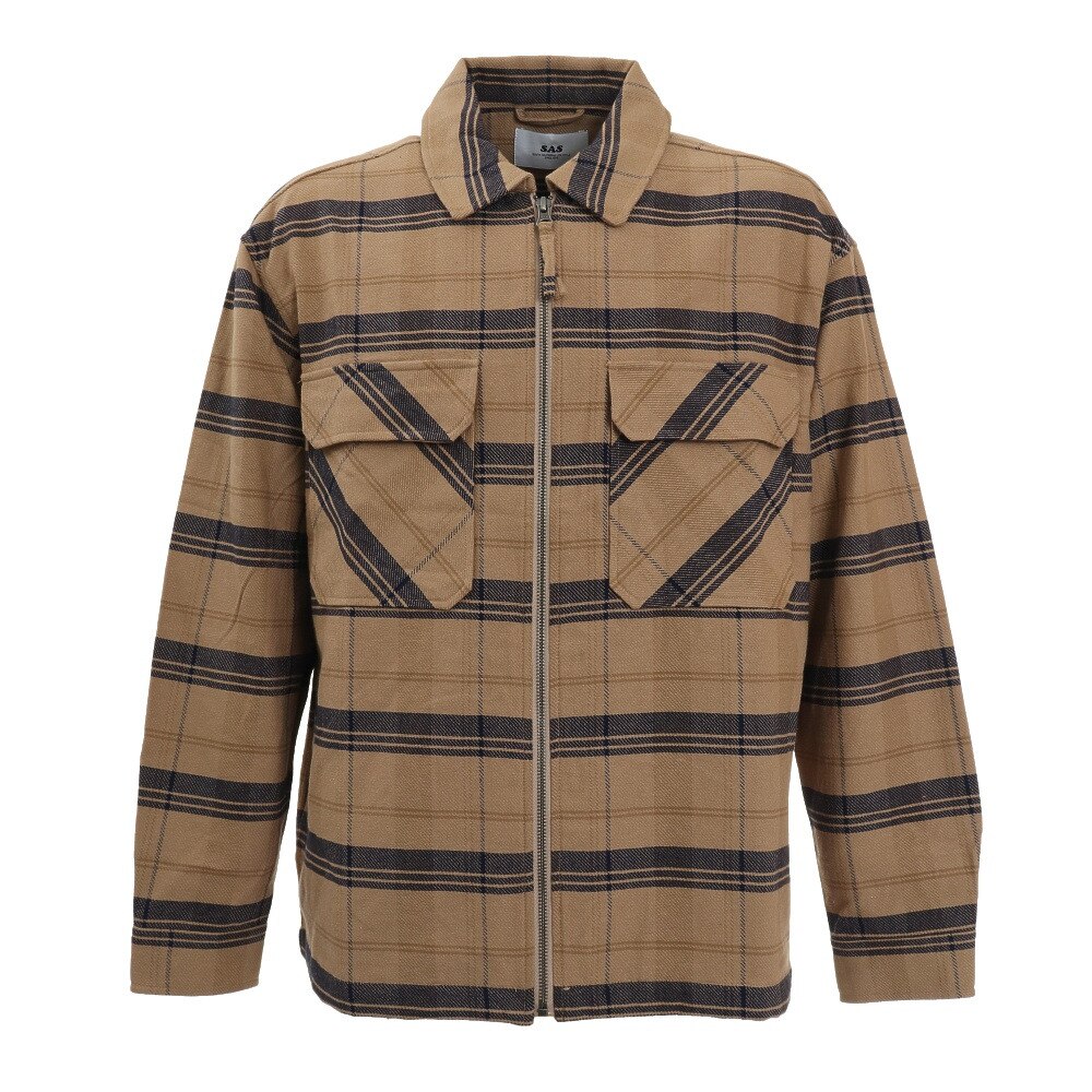 エスエーエス（S.A.S）（メンズ）ヘビーネル ジップアップジャケット SAS2125101-20:BEIGE