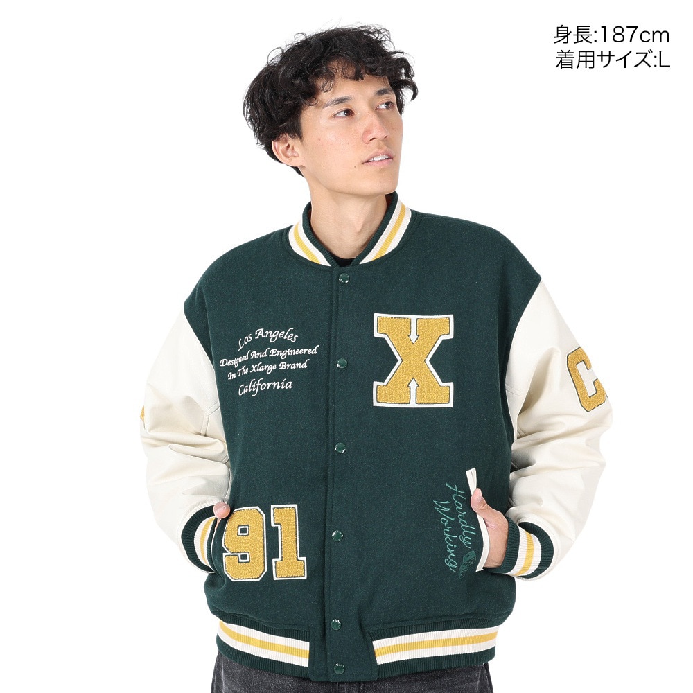 エクストララージ（XLARGE）（メンズ）OG ロゴ バーシティジャケット 101234021009-GREEN