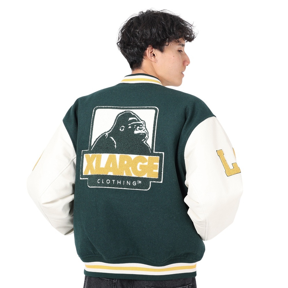 エクストララージ（XLARGE）（メンズ）OG ロゴ バーシティジャケット 101234021009-GREEN