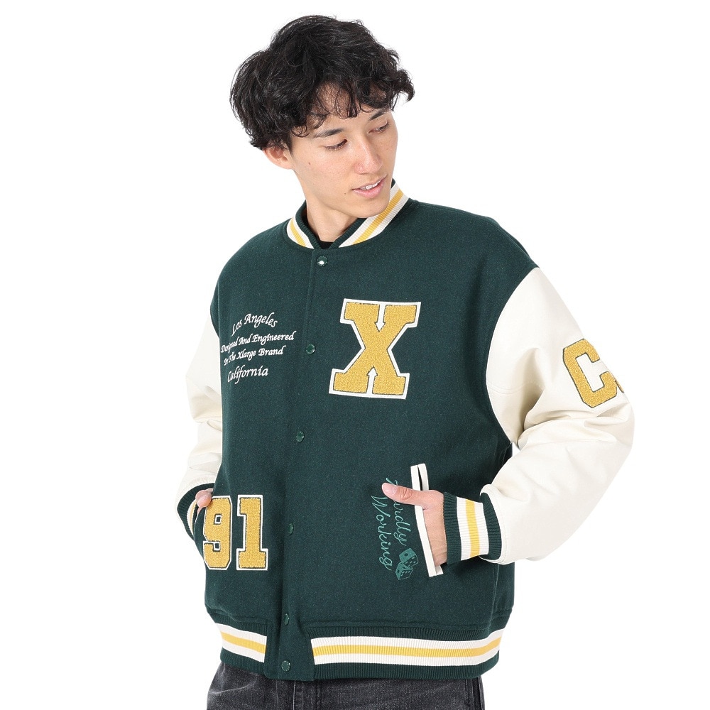 エクストララージ（XLARGE）（メンズ）OG ロゴ バーシティジャケット 101234021009-GREEN