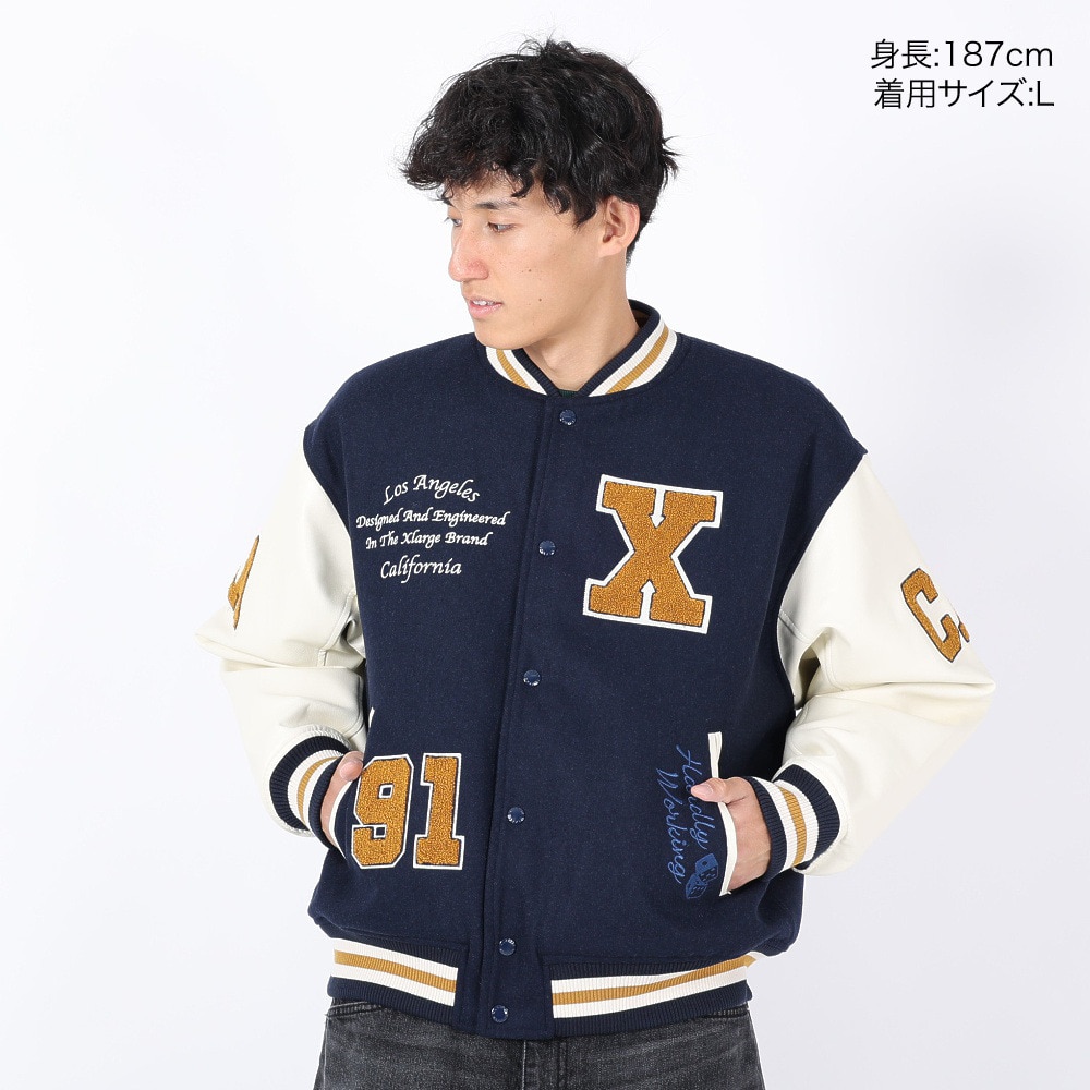 エクストララージ（XLARGE）（メンズ）OG ロゴ バーシティジャケット 101234021009-NAVY