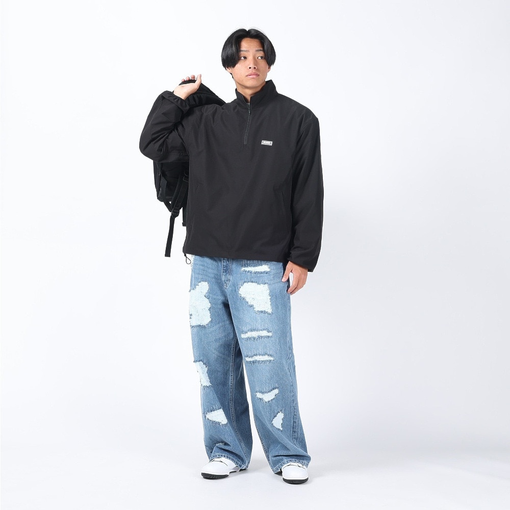 エクストララージ（XLARGE）（メンズ）RIPSTOP ハーフジップアップジャケット 101241021009-BLACK