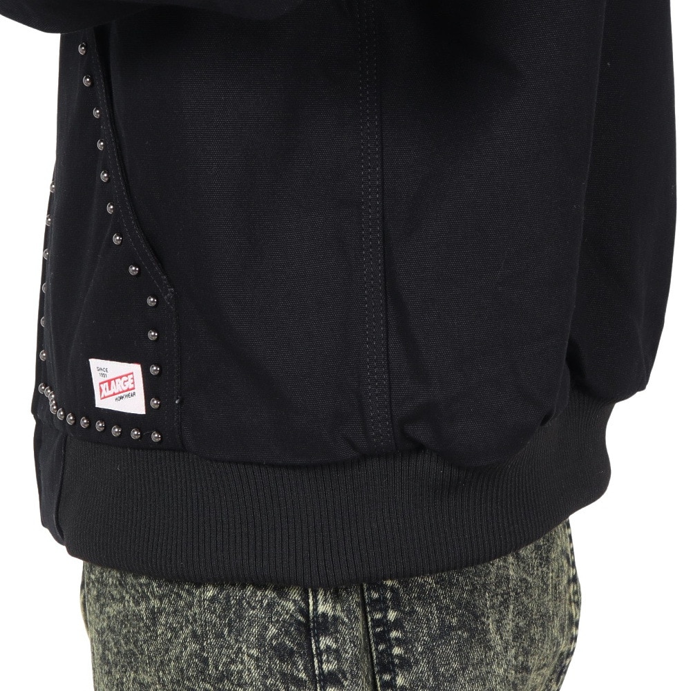エクストララージ（XLARGE）（メンズ）STUDDED フーディー ワークジャケット 101243021008-BLACK