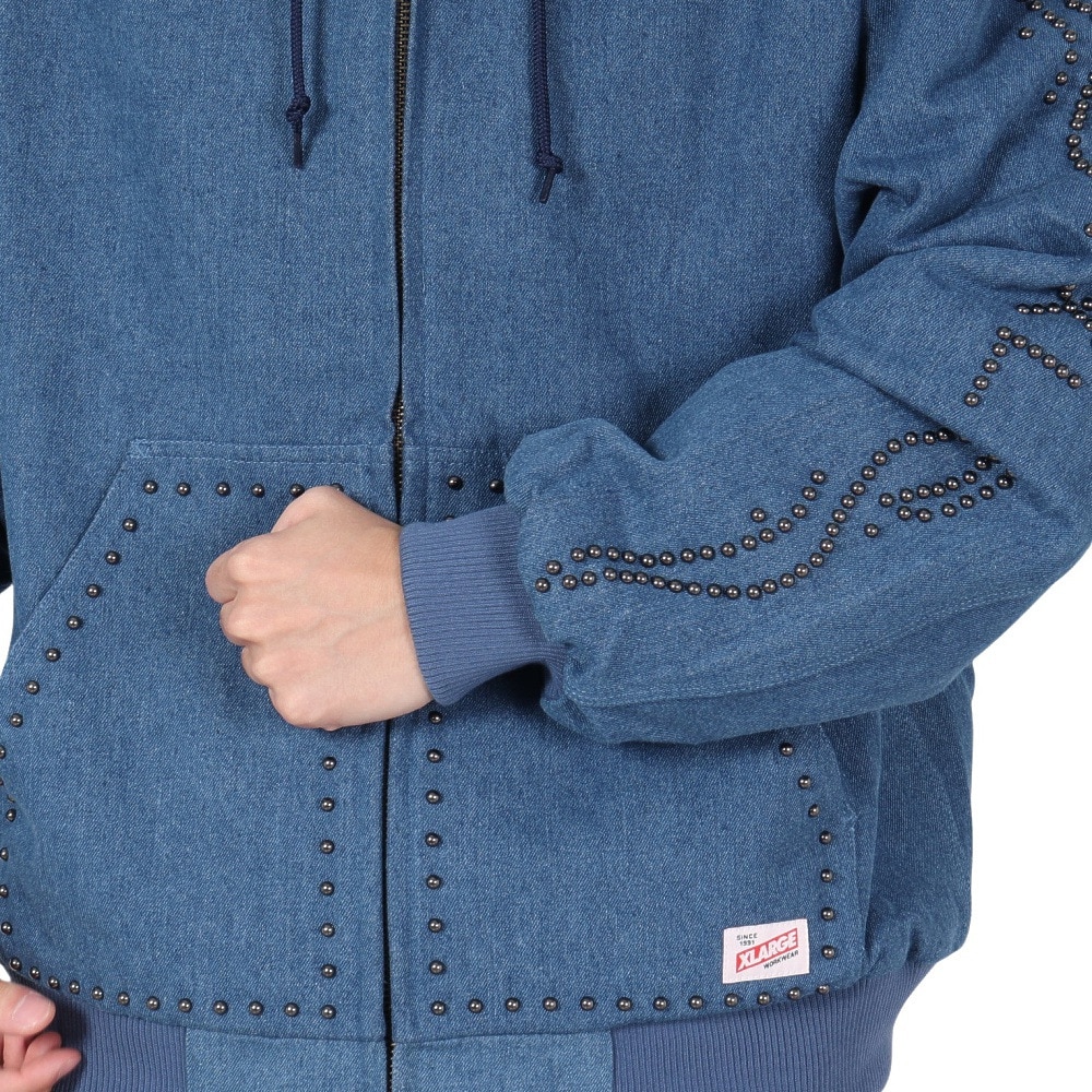 エクストララージ（XLARGE）（メンズ）STUDDED フーディー ワークジャケット 101243021008-INDIGO