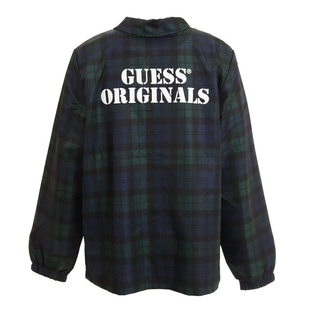 GUESS（メンズ）メンズ チェックコーチジャケット M1BN06W79H1GRMU