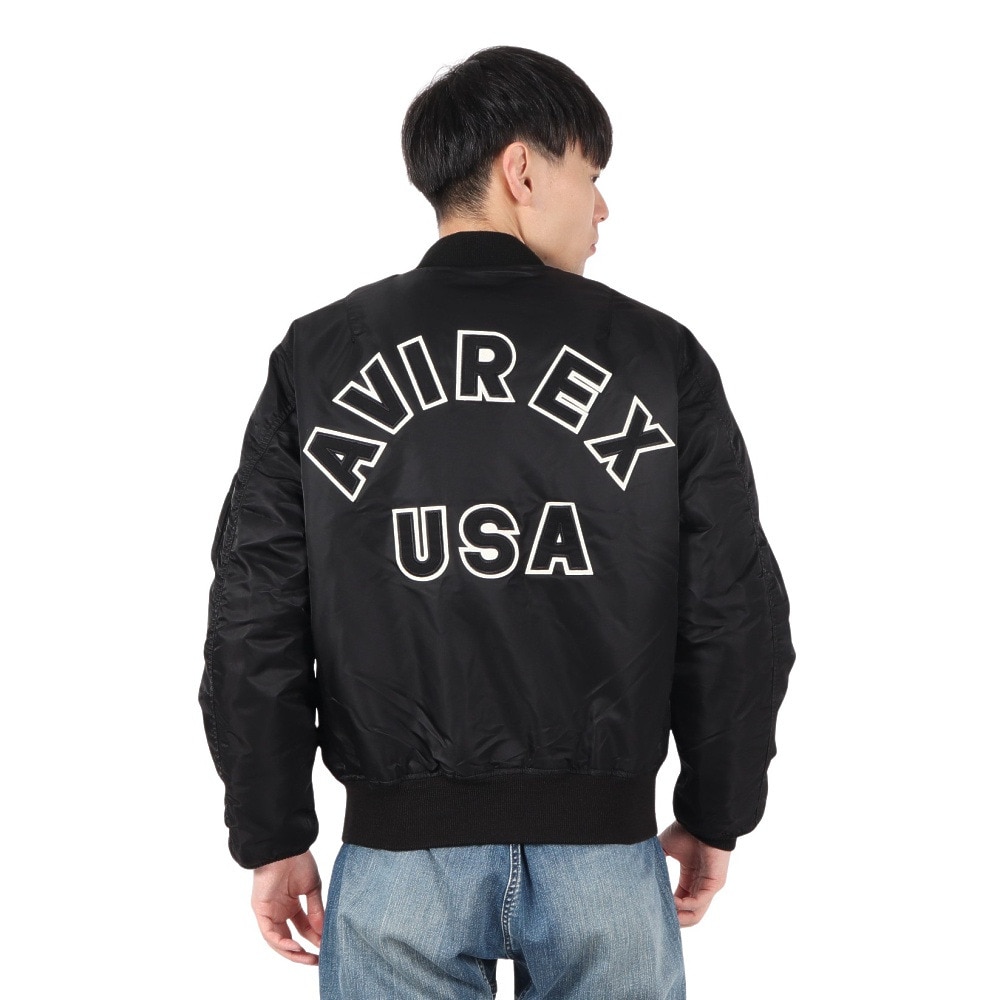 アヴィレックス（AVIREX）（メンズ）MA-1 コマーシャル ロゴ ジャンパー 783-2952013 BLACK