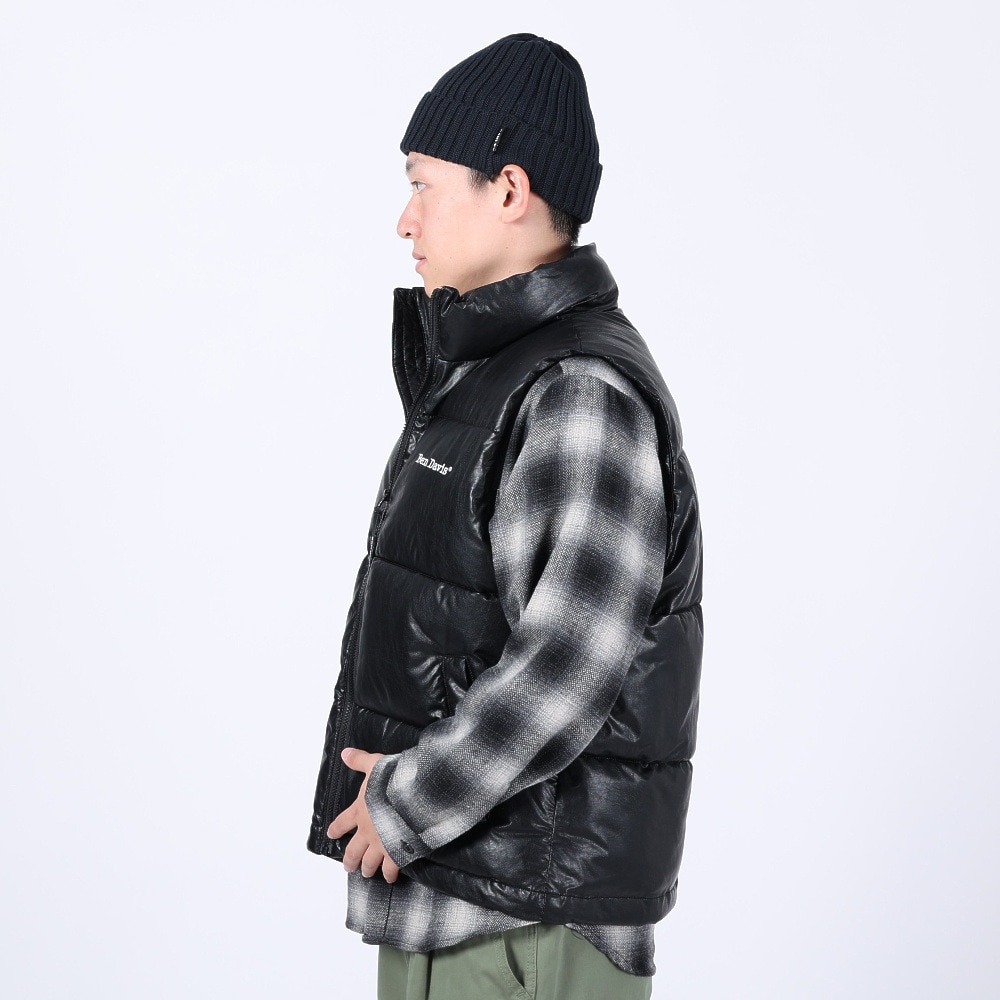ベンデイビス（BEN DAVIS）（メンズ）FAUX LEATHER PUFFER ベスト 23780038-01BLK