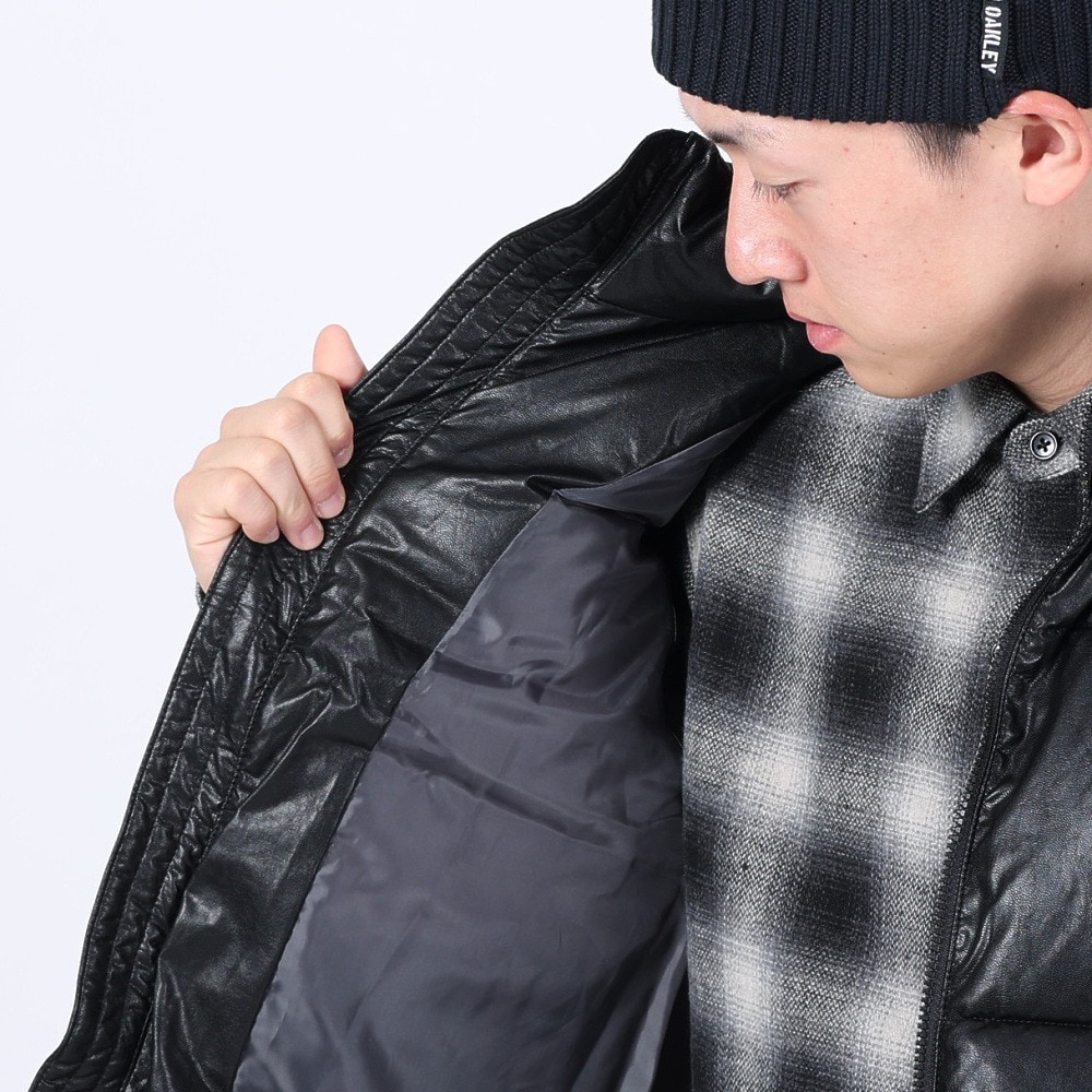 ベンデイビス（BEN DAVIS）（メンズ）FAUX LEATHER PUFFER ベスト 23780038-01BLK