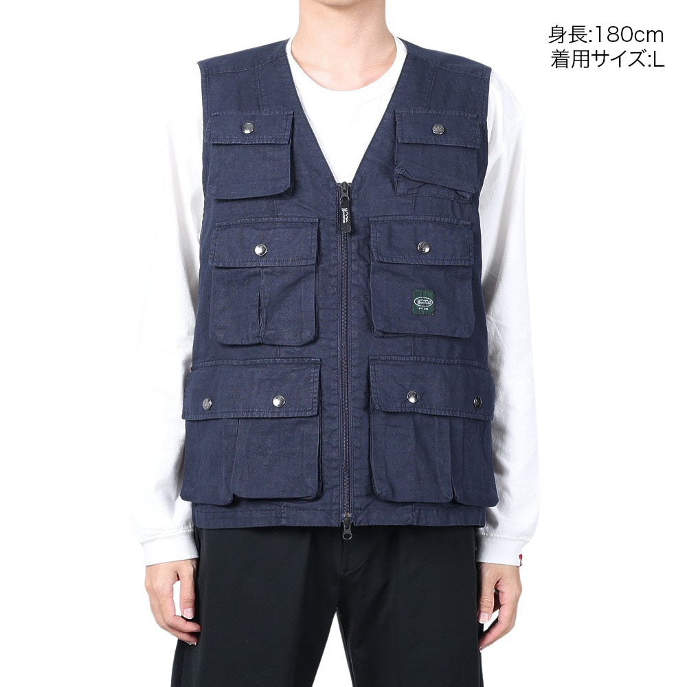 マナスタッシュ（MANASTASH）（メンズ）ヘンプポップベスト 792-4157003 NAVY