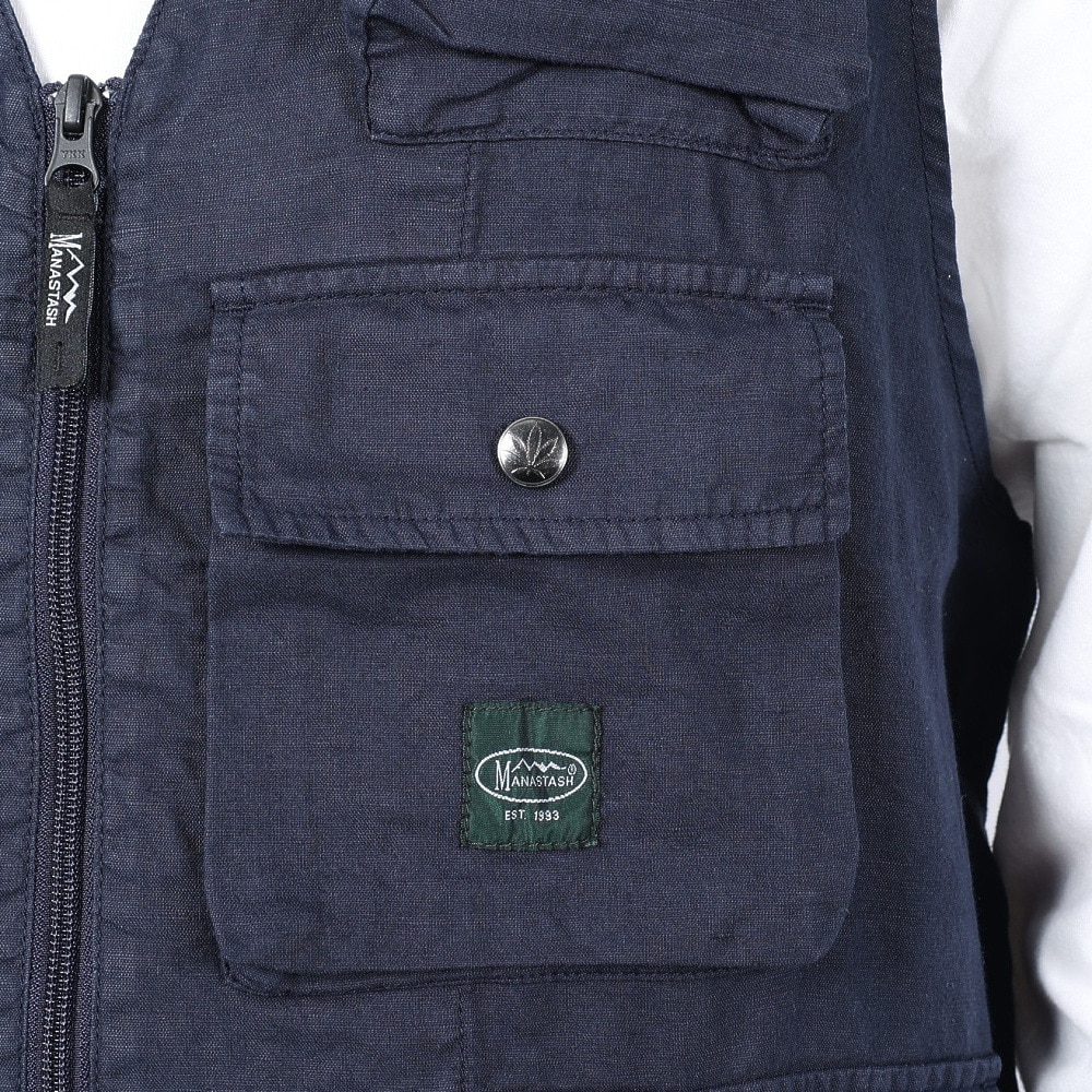 マナスタッシュ（MANASTASH）（メンズ）ヘンプポップベスト 792-4157003 NAVY