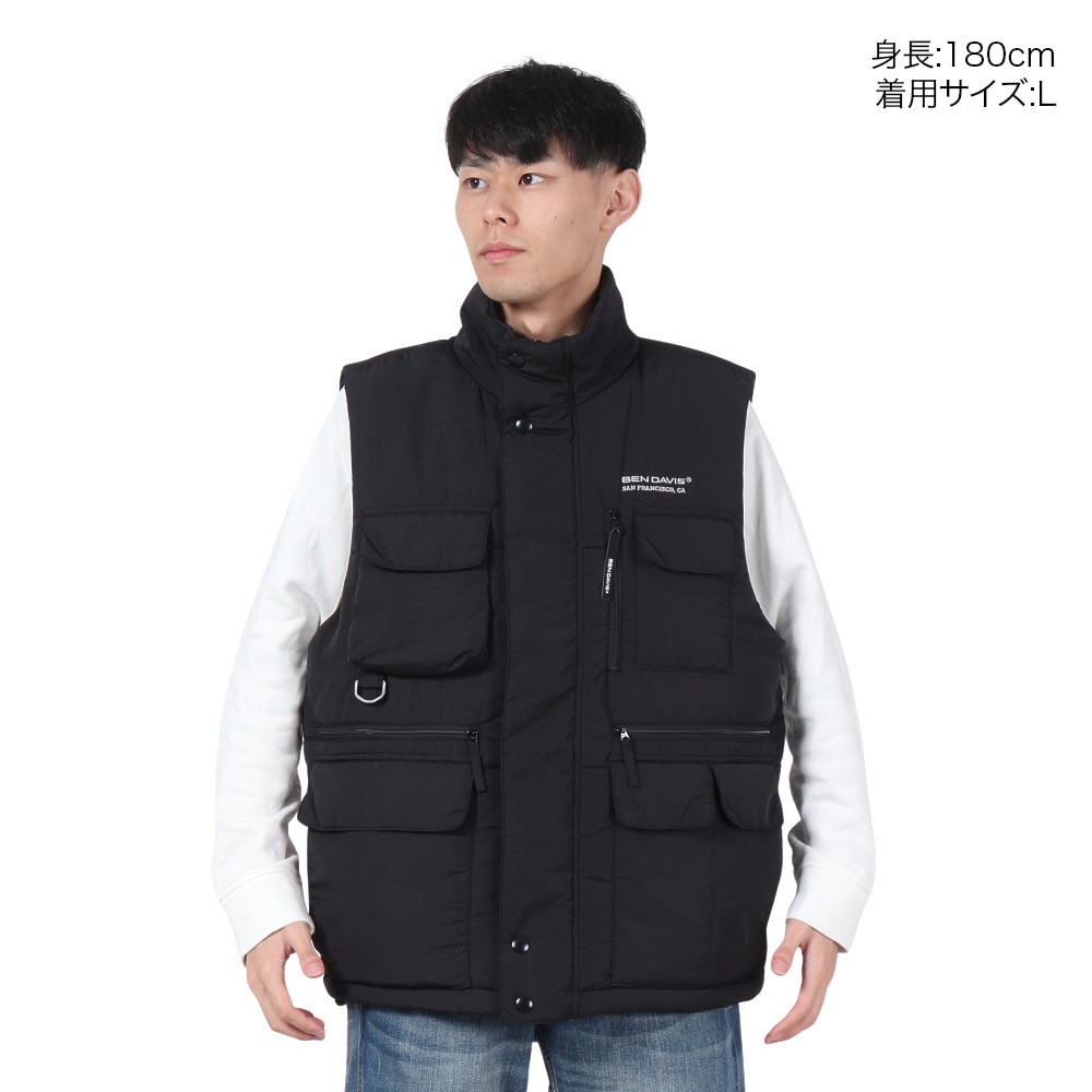 ベンデイビス（BEN DAVIS）（メンズ）フィッシングパファーベスト 24780017-BLK