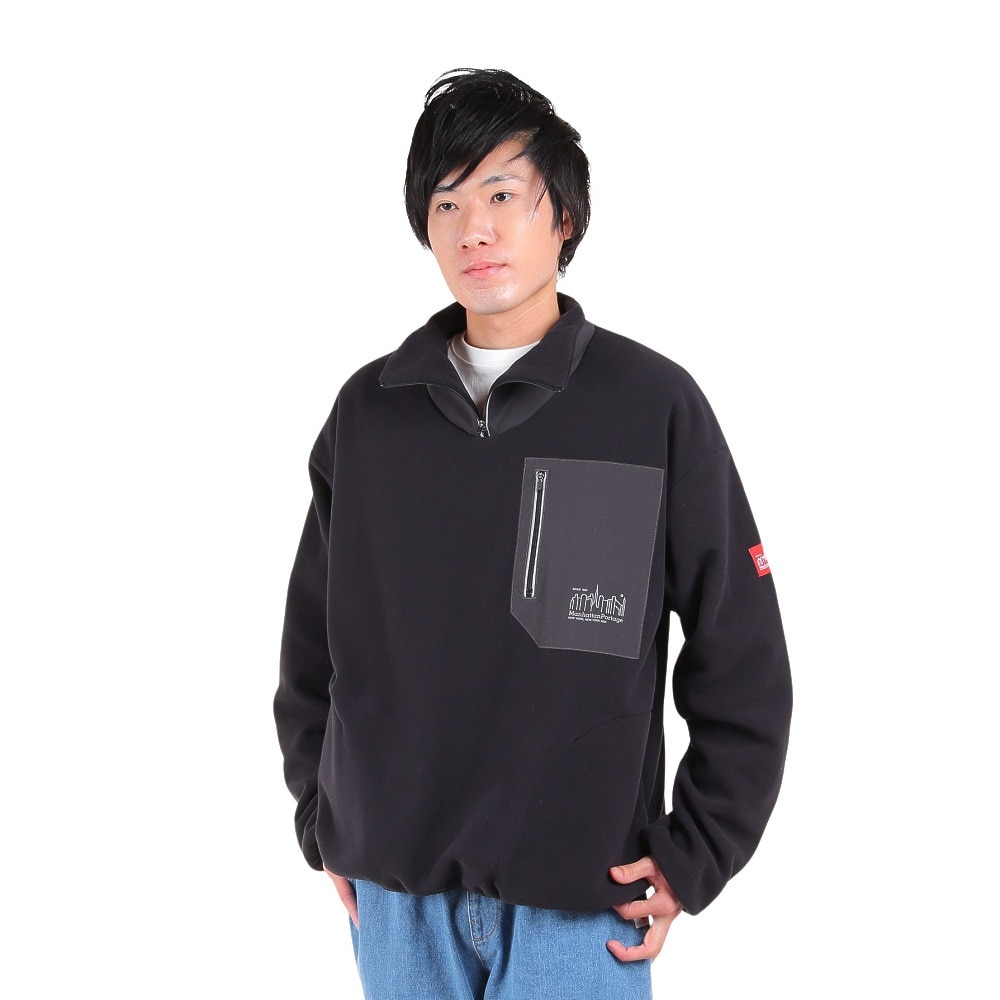 マンハッタンポーテージ（ManhattanPortage）（メンズ）スタンドハーフJPプルオーバー 23FW-MP-M545 BLK