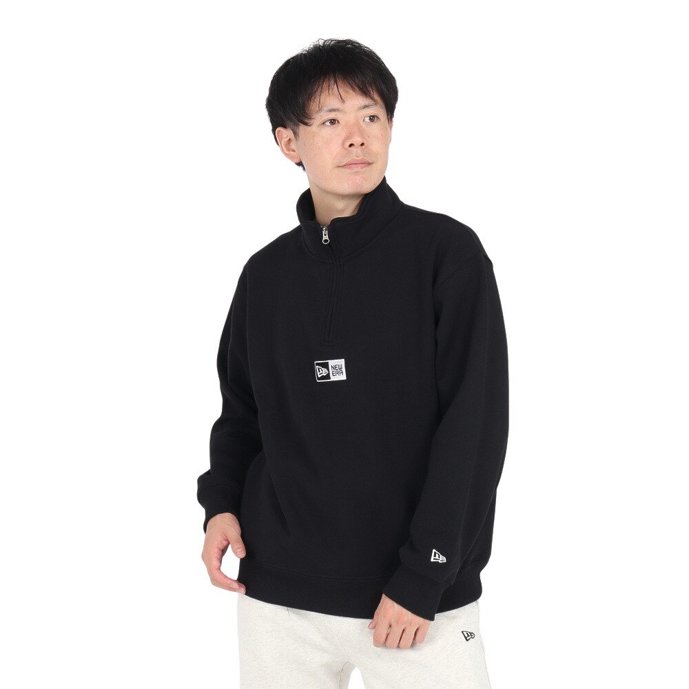 ニューエラ（NEW ERA）（メンズ、レディース）裏起毛 オーバーサイズド スウェット ハーフジップ ボックスロゴ 14324665