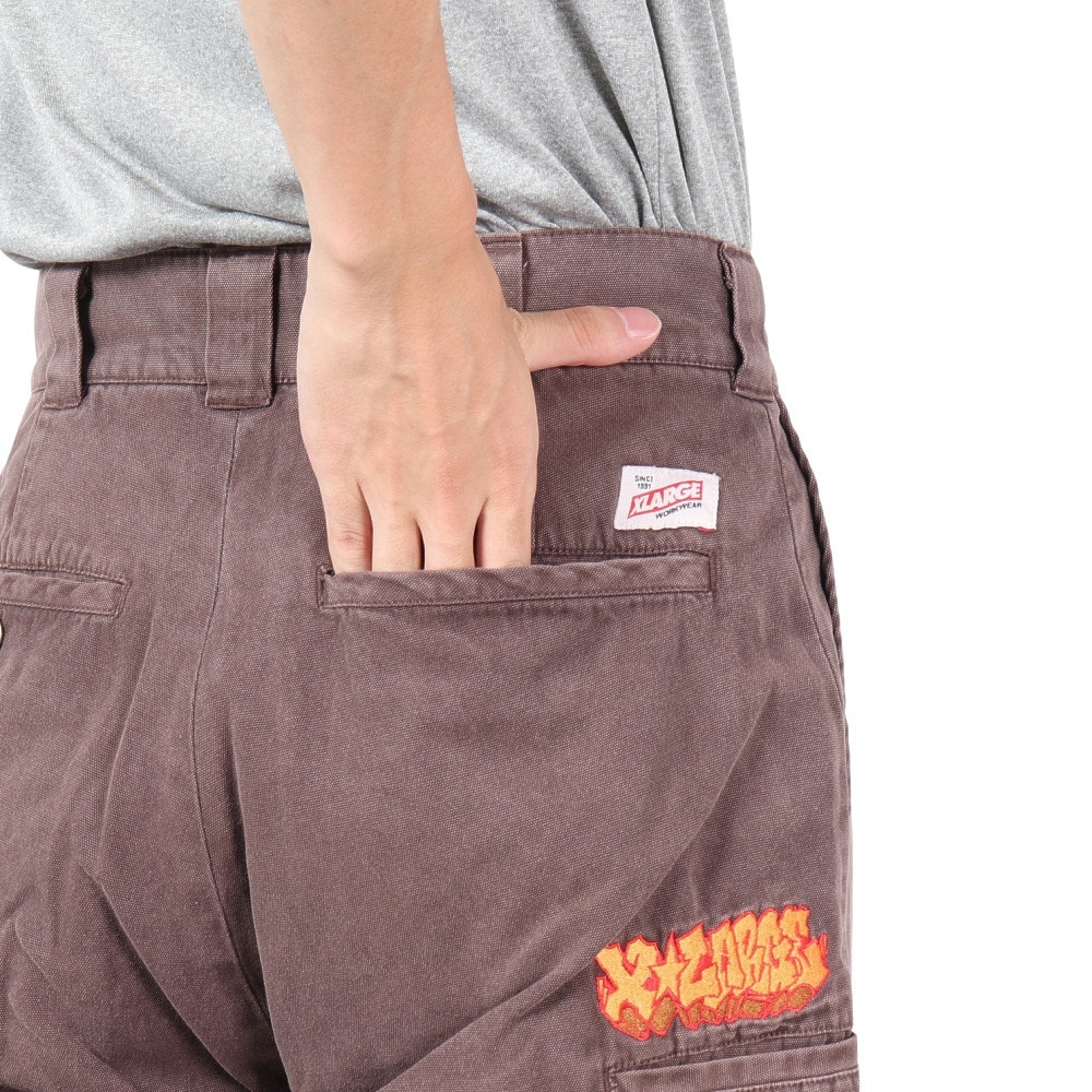 エクストララージ（XLARGE）（メンズ）OVERDYED DOUBLE KNEE パンツ 101243031009-BROWN
