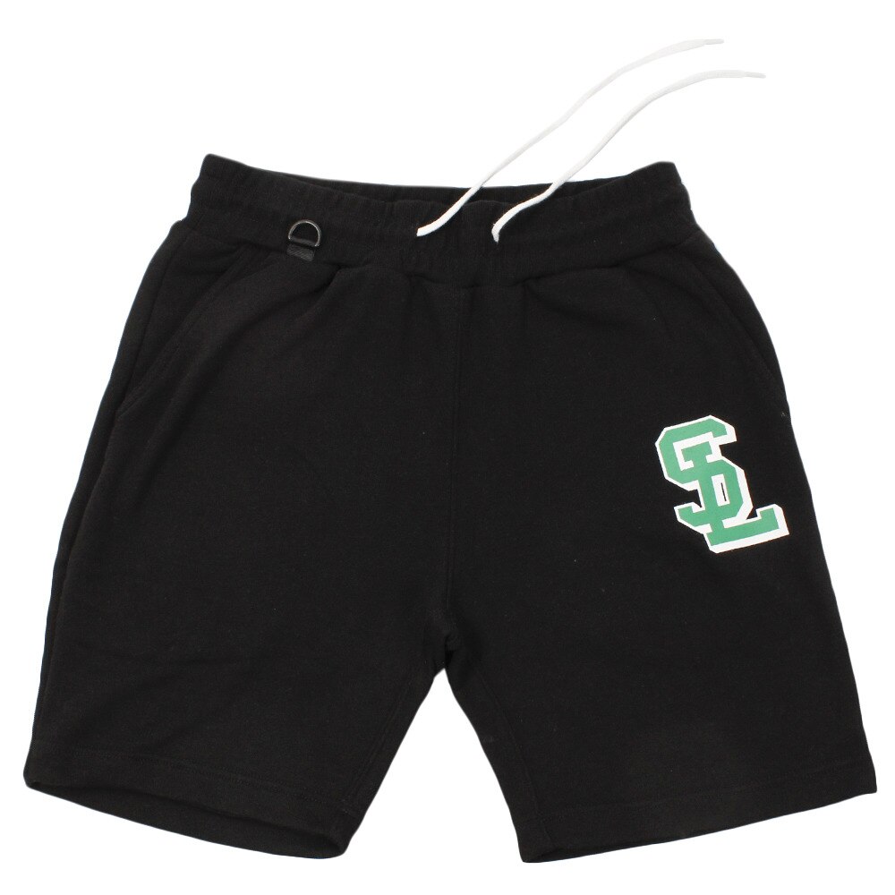  【多少の傷汚れありの為大奉仕】ハーフパンツ スウェットショーツ sl2019041006-BLK