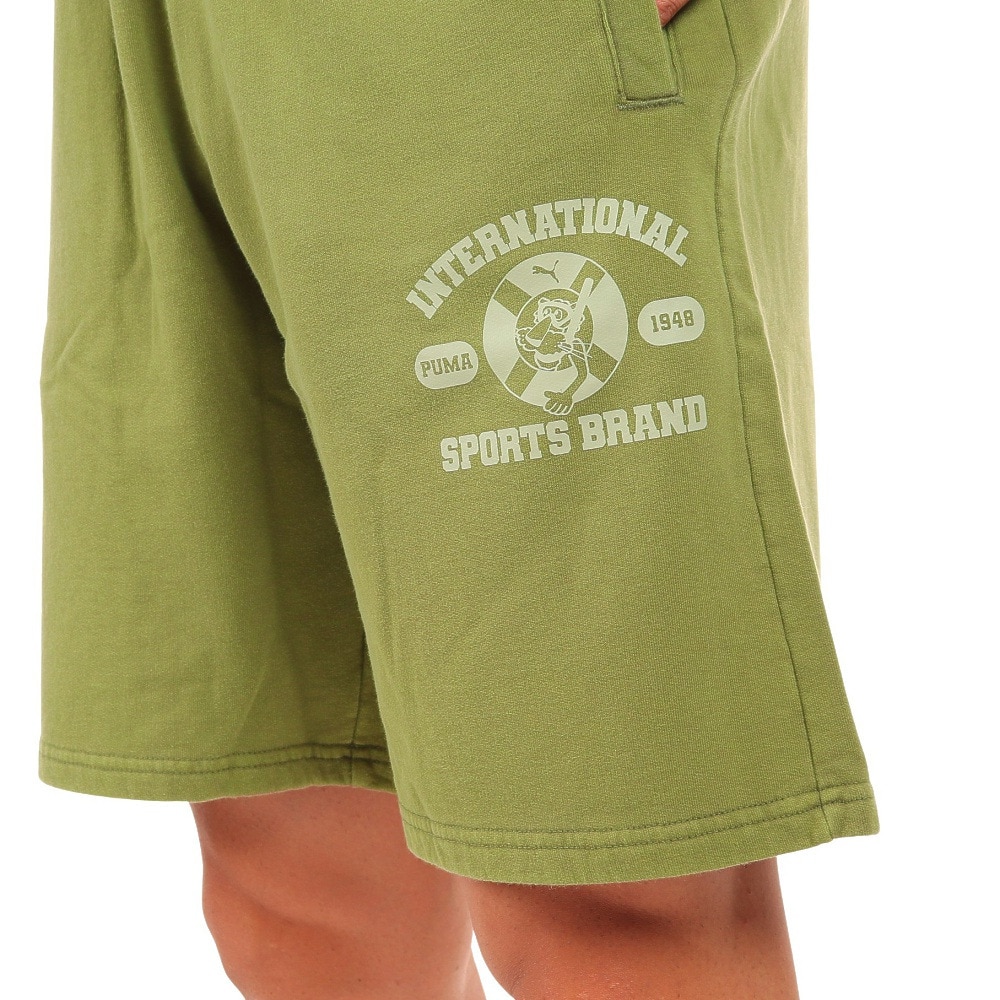 プーマ（PUMA）（メンズ）半袖Tシャツ メンズ SUPER スウェットショーツ 671099 32 OLV