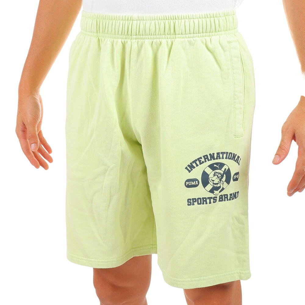 プーマ（PUMA）（メンズ）半袖Tシャツ メンズ SUPER スウェットショーツ 671099 36 LGRN