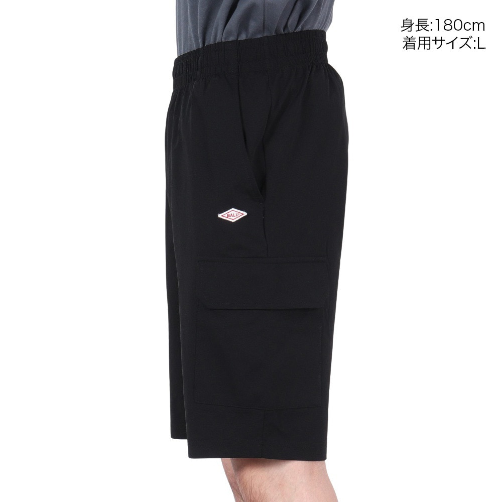 BALL（BALL）（メンズ）ストレッチ 天竺カーゴ ショートパンツ 54503-BLK