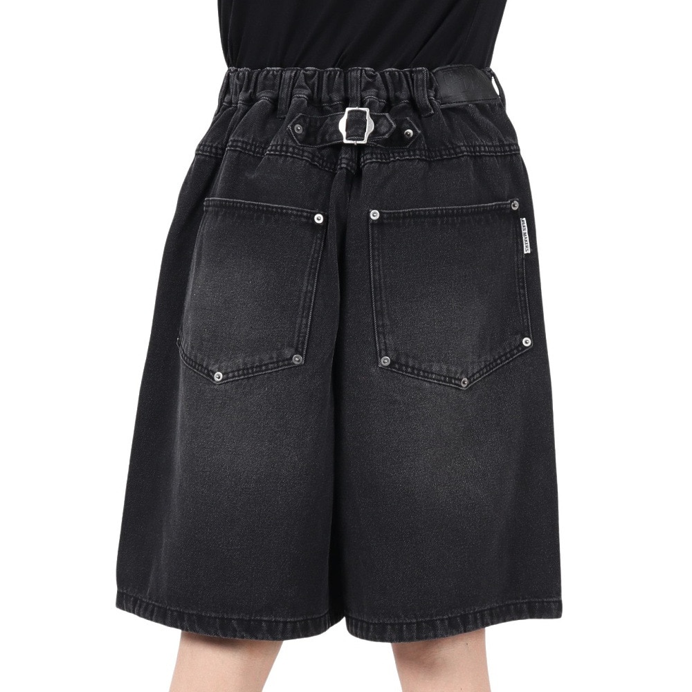 PLES MAKERS（PLES MAKERS）（メンズ）ダブルニーダメージデニムショーツ 25155001-BLK