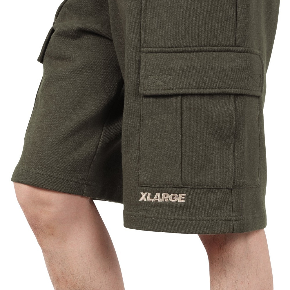 エクストララージ（XLARGE）（メンズ）スウェット カーゴ ショートパンツ 101252031006-OLIVE