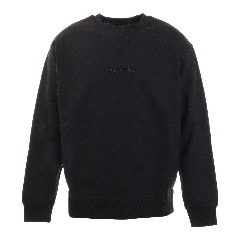 EMBROIDERY スタンダードロゴ クルーネックスウェット 01194203 BLACK