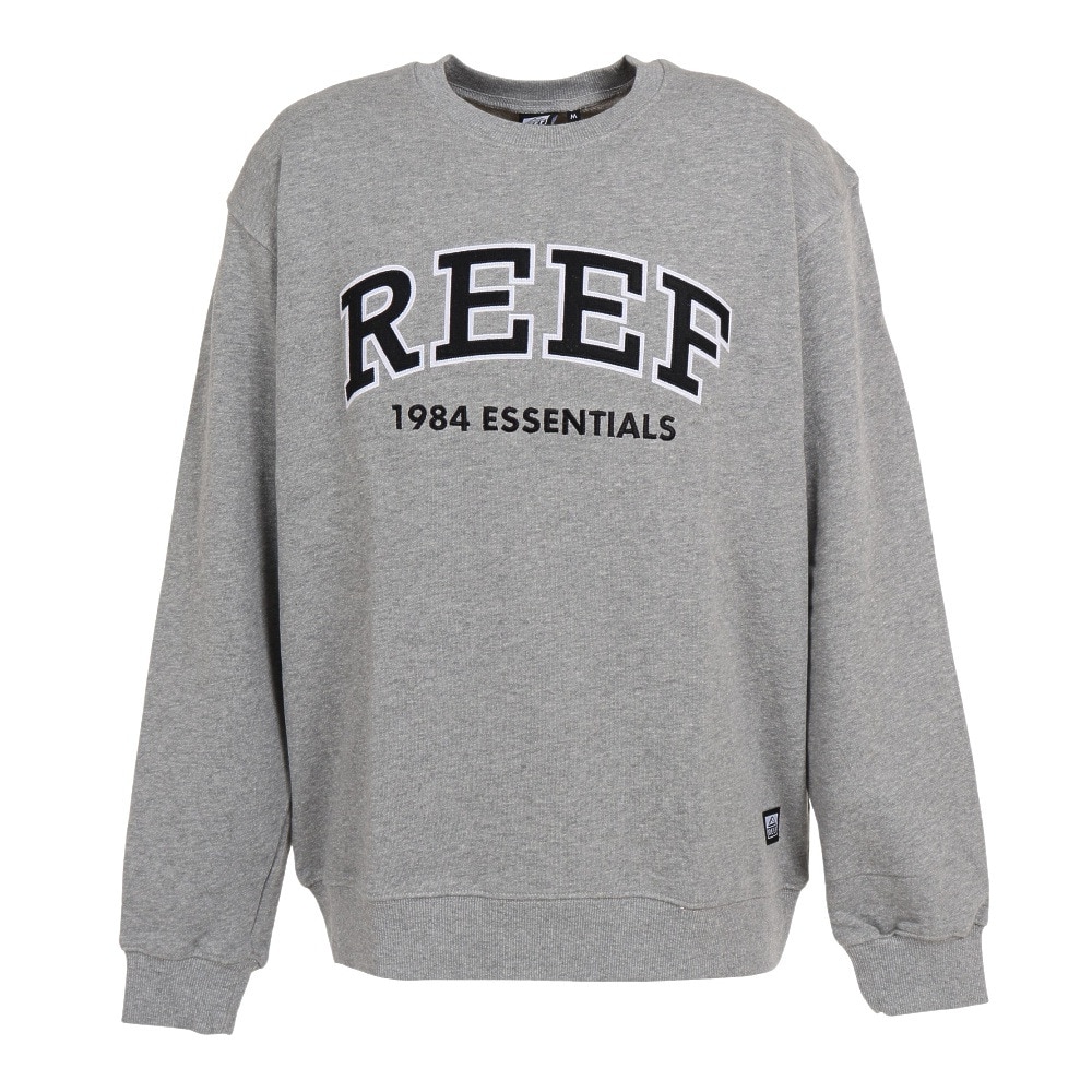 リーフ（REEF）（メンズ）ロゴ クルーネックスウエット RFSWM2201-GY/BK