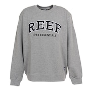 リーフ（REEF）（メンズ）ロゴ クルーネックスウエット RFSWM2201-GY/BK