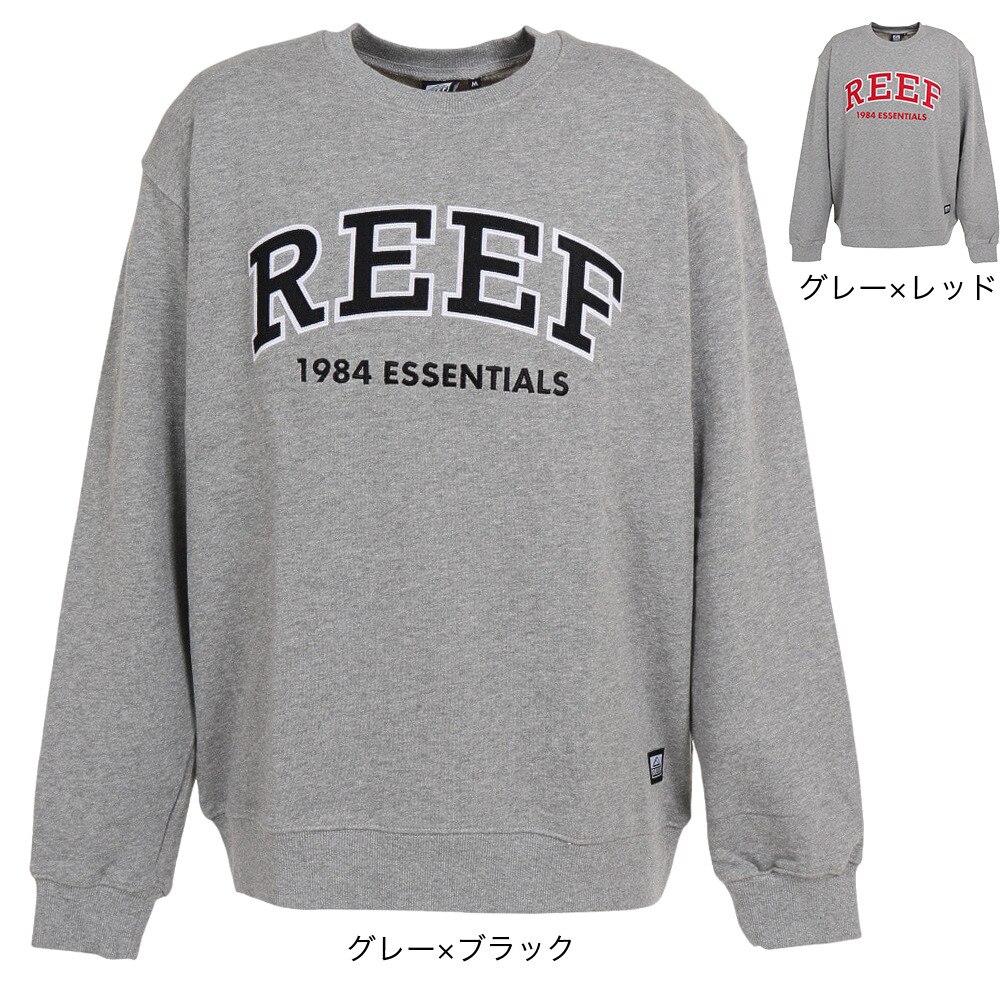 リーフ（REEF）（メンズ）ロゴ クルーネックスウエット RFSWM2201-GY/RD