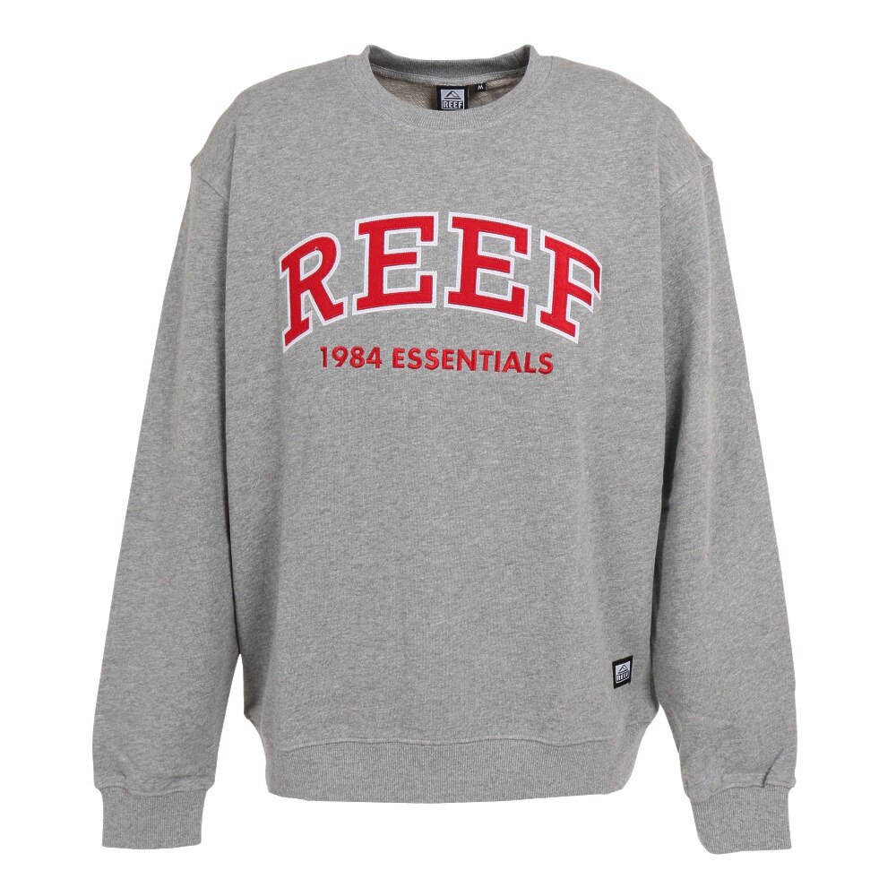 リーフ（REEF）（メンズ）ロゴ クルーネックスウエット RFSWM2201-GY/RD