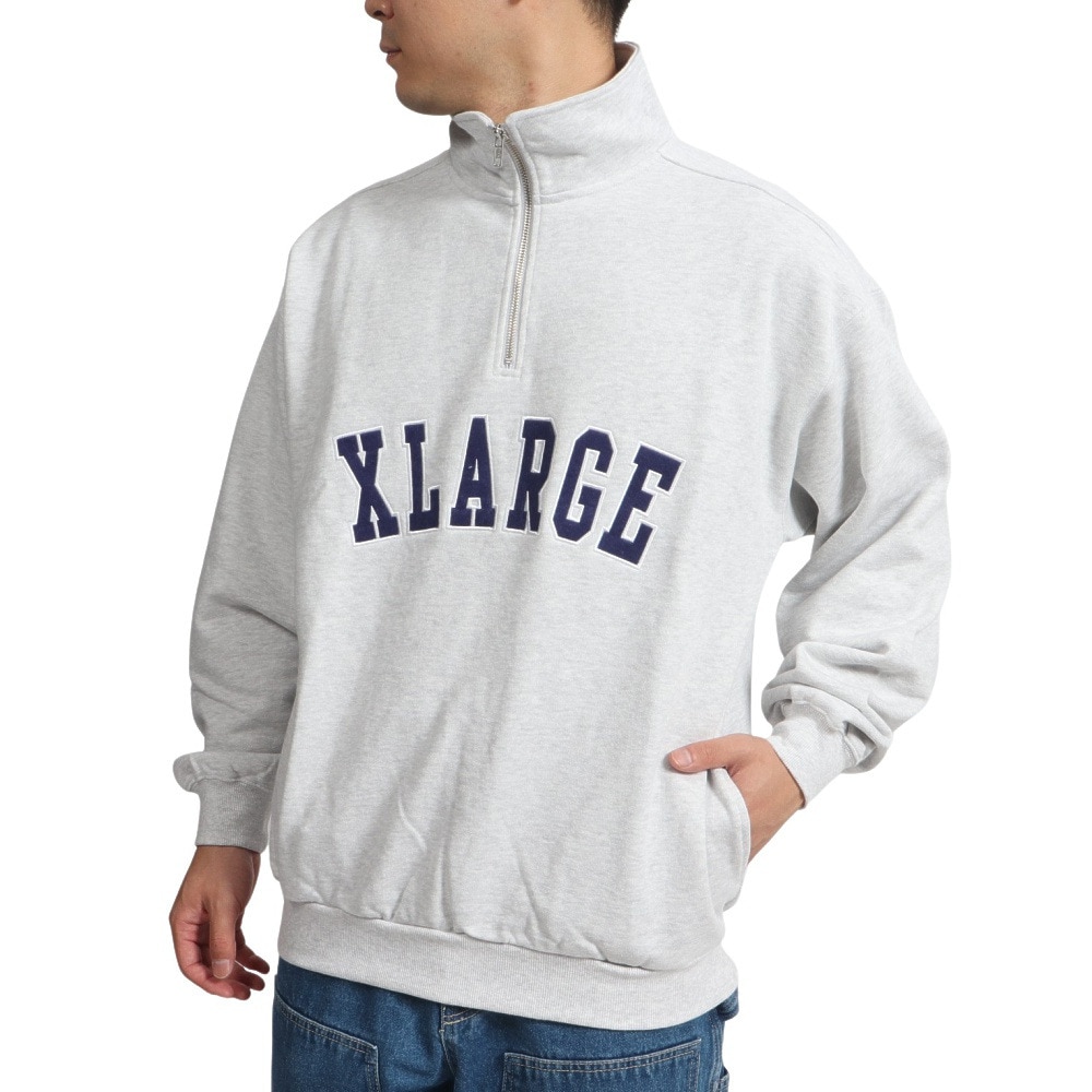 高額売筋 値下げ L XLARGE コントラスト カラー ハーフジップ フーディ 