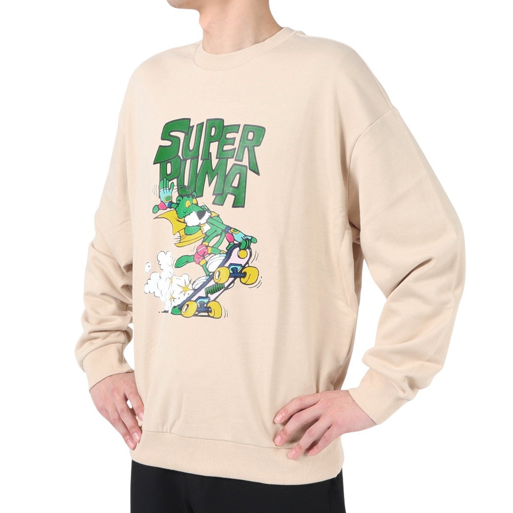 プーマ（PUMA）（メンズ）SUPER PUMA クルースウェット 674807 88 BEG