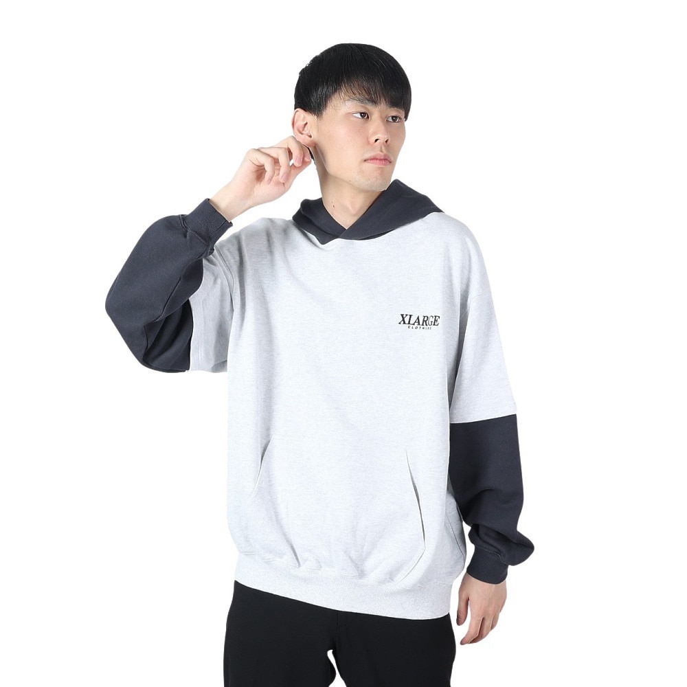 エクストララージ（XLARGE）（メンズ）LAYERED HOODED SWEAT 101231012020-ASH